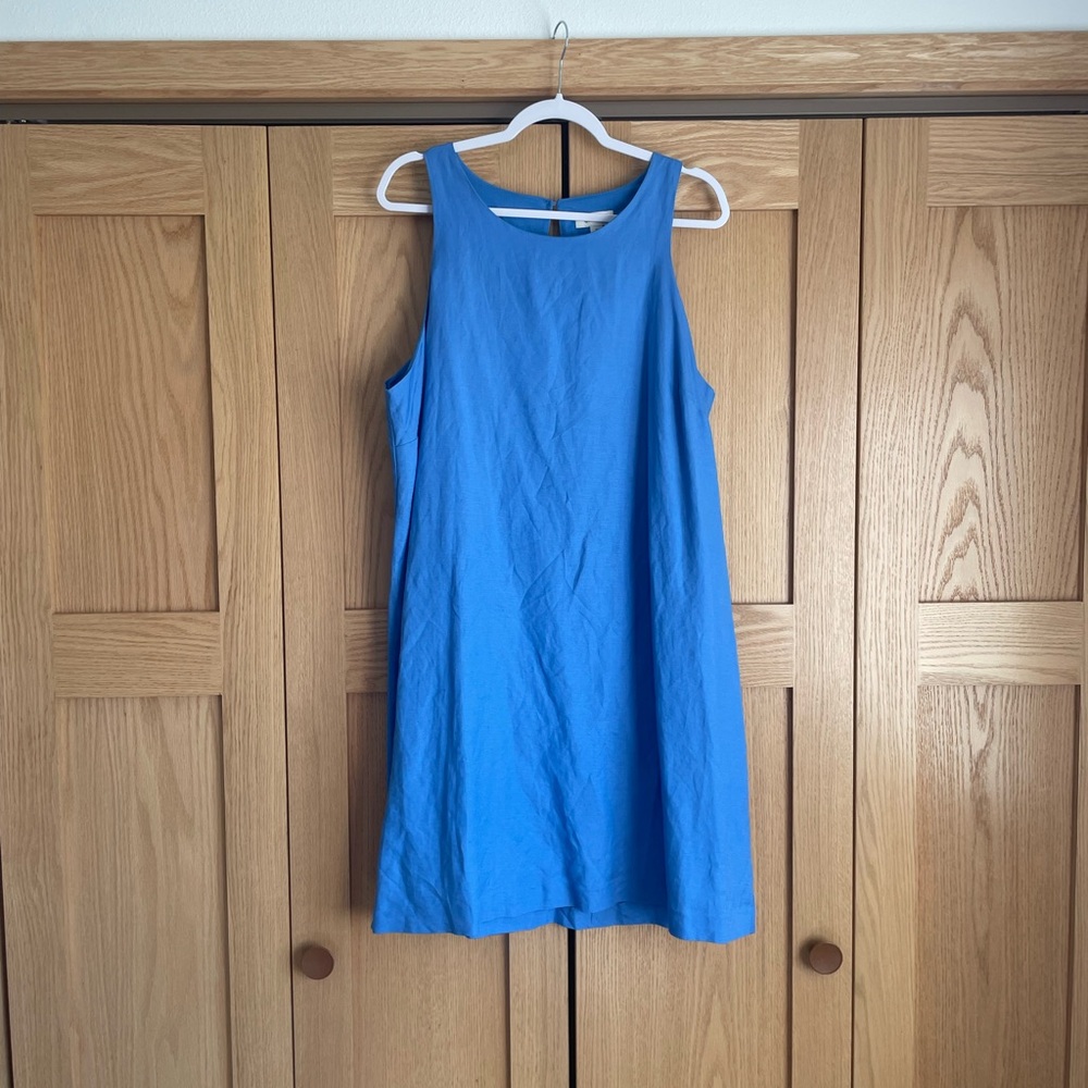 Chic Blue Sleeveless Mini Dress